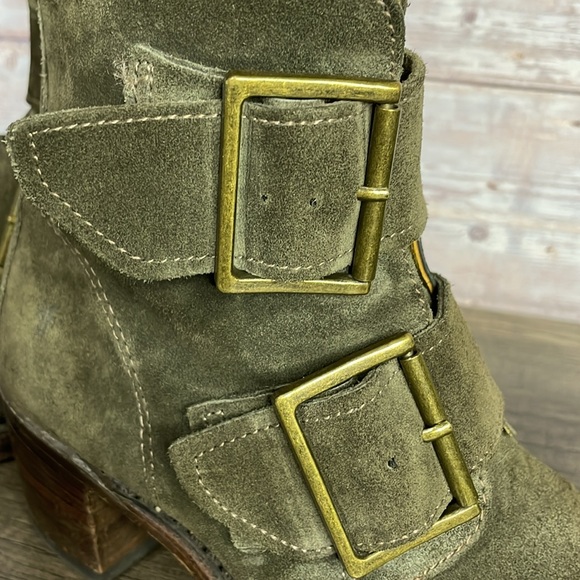 Frye Sabrina Double Buckle Bootie. - Picture 9 of 10